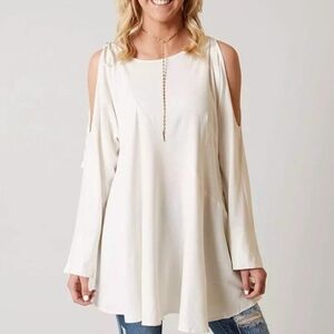 Free People White Clear Skies Solid Tunic   Size S